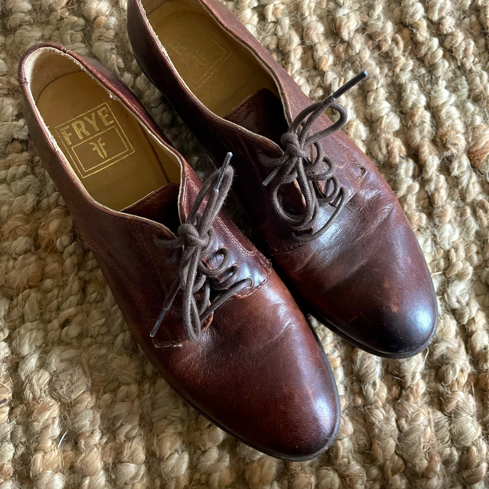 Frye Oxfords in Cognac
